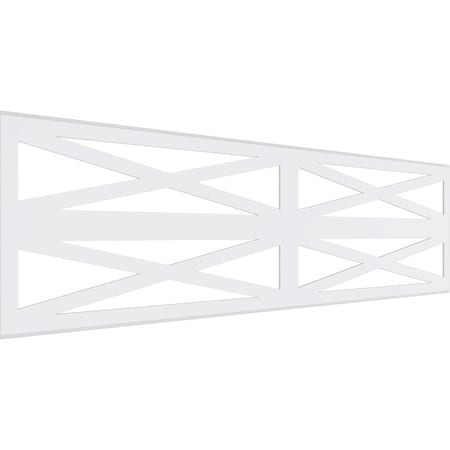 Ekena Millwork Set of Four Panels for 94 1/2"W x 28 1/4"H Farmhouse Fence Fretwork Wainscot Wall Paneling WPKP14X01X47FHF